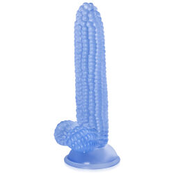 Stimulující dildo 20 cm modrý penis kukuřičný klas - 79213865