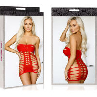 ODVÁŽNÉ ŠATY S PROSTŘIHY SEXY KOŠILKA BEZ RAMÍNEK – 76599246 - 4