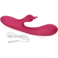 VÝKONNÝ VIBRÁTOR SE DVĚMA VIBRAČNÍMI SYSTÉMY - 10 FUNKCÍ, ELASTICKÝ, STIMULÁTOR KLITORISU  - 79994071 - 3