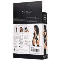 Černé smyslné body s cvoky Glossy Wetlook Adriana - 76502088 - 2