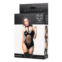 Glossy Sherrie Wetlook černé body erotické spodní prádlo wet look - 70124578 - 4