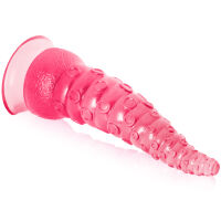 Ohebný texturovaný růžový dildo 21 cm ve tvaru chapadla - 78016721 - 3