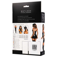 Glossy Mirabell Wetlook černé šaty s vázáním - 74619754 - 2