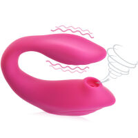 VIBRAČNĚ-SACÍ MASAŽÉR DVOUSYSTÉMOVÝ VIBRÁTOR PRO PÁRY K SEXU - 10 FUNKCÍ + OVLADAČ - 78462069 - 6