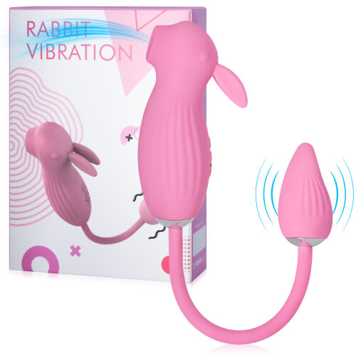Králíček se sacím stimulátorem a vibračním vajíčkem - 77453271