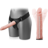 MEGA DLOUHÉ DILDO S POHYBLIVÝM PENISEM, NA PÁSECH STRAP-ON – 71933731 - 5