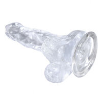Realistické průhledné dildo s přísavkou 17 cm - 70358176 - 2