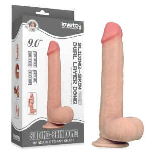 Superrealistické dildo 23 cm penis s posuvnou kůží - 71377717