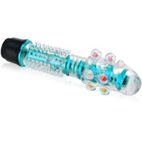 GELOVÝ VIBRÁTOR S HROTY A VÝČNĚLKY, MASÍRUJÍCÍ HŮLKA ROZKOŠE - 71589792 - 2