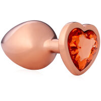 Ocelový měděný anální kolík s diamantem 8,2 cm - 70868345 - 3