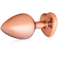 Ocelový měděný anální kolík s diamantem 8,2 cm - 70868345 - 2