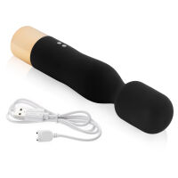 Černý mini masážní wand 10 funkcí vodotěsný 14,5 cm - 73657780 - 7