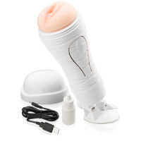 VELMI KVALITNÍ VIBRAČNÍ MASTURBÁTOR S PŘÍSAVKOU - MEGA STIMULUJÍCÍ - BÍLÝ – 88797346 - 2