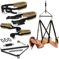 EROTICKÁ HOUPAČKA K ZAVĚŠENÍ DO STROPU SEX SADA K VYUŽITÍ POLOH KAMASUTRY  - 77919245 - 3