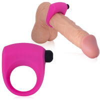 Růžový erekční kroužek na penis s vibracemi - 76528524 - 3