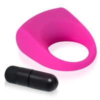 Růžový erekční kroužek na penis s vibracemi - 76528524 - 4