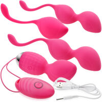 VELKÁ SADA VIBRAČNÍCH VENUŠINÝCH KULIČEK + EROTICKÝ MASAŽÉR - 10 FUNKCÍ VIBRACÍ A PULSACÍ RŮŽOVÁ BARVA - 73691126 - 3