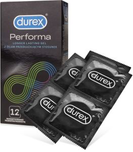 DUREX PERFORMA - 12 KUSŮ - KONDOMY PRODLUŽUJÍCÍ SEX, SILNĚ NAVLHČENÉ BENZOKAINEM - 75316076