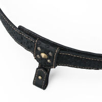 Regulovaný kožený pás strap-on se zlatými detaily a kroužkem - 79703586 - 12
