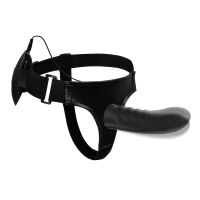 Černý vibrující strap-on umělý penis pegging + dálkový ovladač - 74011327 - 5