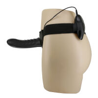 Černý vibrující strap-on umělý penis pegging + dálkový ovladač - 74011327 - 6