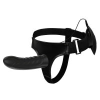 Černý vibrující strap-on umělý penis pegging + dálkový ovladač - 74011327 - 7