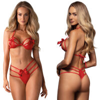 Obsessive smyslná červená souprava spodního prádla Giftella - 74664725 - 4