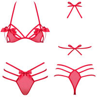 Obsessive smyslná červená souprava spodního prádla Giftella - 74664725 - 5