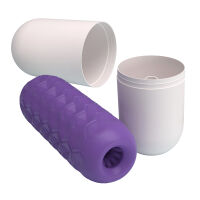 Fialový gelový masturbátor s masážními kuličkami - 71968524 - 6