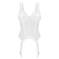 Obsessive Arrowel bílý korzet s krajkou + podvazkové pásy - 75861447 - 2