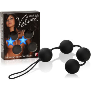 ČTYŘI SILIKONOVÉ ČERNÉ KULIČKY-VIBRUJÍCÍ VELVET BLACK BALLS DSR 506010