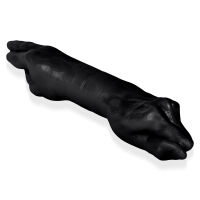 Dvojité černé anální dildo k lesbickému fistingu - 77970138 - 2