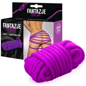 Odolné fialové lano na BDSM svazování 100% bavlna 5m - 78876133