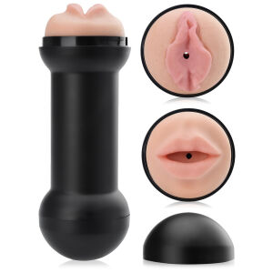 OBOUSTRANNÝ MASTURBÁTOR V TUBĚ - VÁŠNIVÁ ÚSTA A VLHKÁ ŠTĚRBINKA  - 77765112