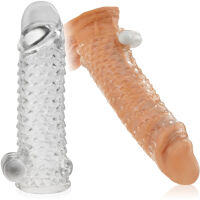 VIBRAČNÍ NÁVLEK PRODLUŽUJÍCÍ PENIS O 2 CM  S VÝČNĚLKY  - 70043967 - 3