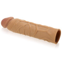 NÁVLEK Z KŮŽE CYBERSKIN PRODLUŽUJÍCÍ ZVĚTŠUJÍCÍ OBJEM PENISU REALISTICKÝ TVAR HNĚDÁ BARVA- 74720601 - 4