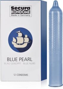 BLUE PEARL - MODRÉ KONDOMY POKRYTÉ STIMULAČNÍMI VÝSTUPKY 12 KS - 77456363