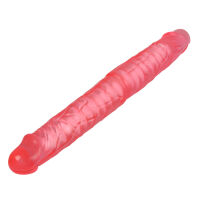 Růžový dvojitý realistický dildo s ohebnou kostrou, 38 cm - 76919397 - 4