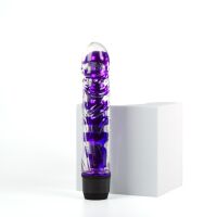 Gelový vibrátor s výstupky a plynulou regulací vibrací 18 cm - 73106772 - 2