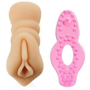 Sada pro muže umělá vagína + erekční kroužek - 74025299