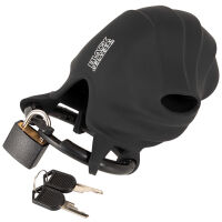 Černá silikonová klec na penis a varlata pás cudnosti BDSM - 70831811 - 4