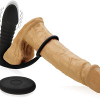 DÁLKOVĚ OVLÁDANÝ MASAŽÉR PROSTATY ANÁLNÍ VIBRÁTOR S KROUŽKEM NA PENIS- 71872637 - 2
