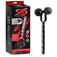 Černý dvojitý váleček dráždivé ostnaté kolečka pro BDSM - 71590600 - 2