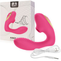 SAMONOSNÝ VIBRÁTOR PENETRÁTOR ŠTĚRBINKY S FUNKCÍ SÁNÍ INTENZIVNÍ MASTURBÁTOR PRO NI RŮŽOVÁ BARVA - 77046614 - 3