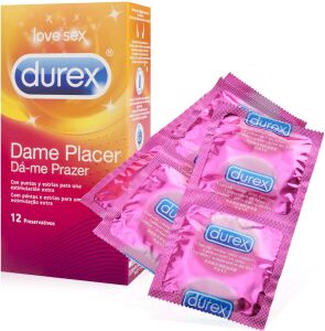 DUREX DAME PLACER - 12 KUSŮ - STIMULAČNÍ KONDOMY S VROUBKY A VÝČNĚLKY  - 78383765