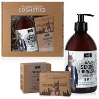 Veganská sada pro muže DOBERMAN sprchový gel + mýdlo + máslo - 78640432 - 2