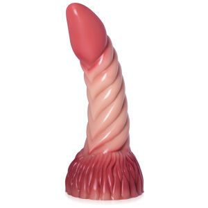 Silikonové dildo 22 cm monster penis fantasy penetrující spirála - 79141428