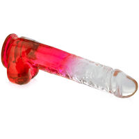 DVOUBAREVNÉ DILDO 24 cm GELOVÝ UMĚLÝ PENIS NA SILNÉ PŘÍSAVCE  - 78955402 - 2