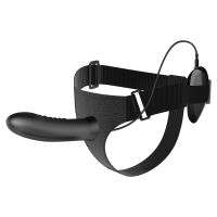 Černý pás strap-on s vibračním penisem 18,5 cm pegging - 78192200 - 5