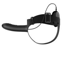 Černý pás strap-on s vibračním penisem 18,5 cm pegging - 78192200 - 2